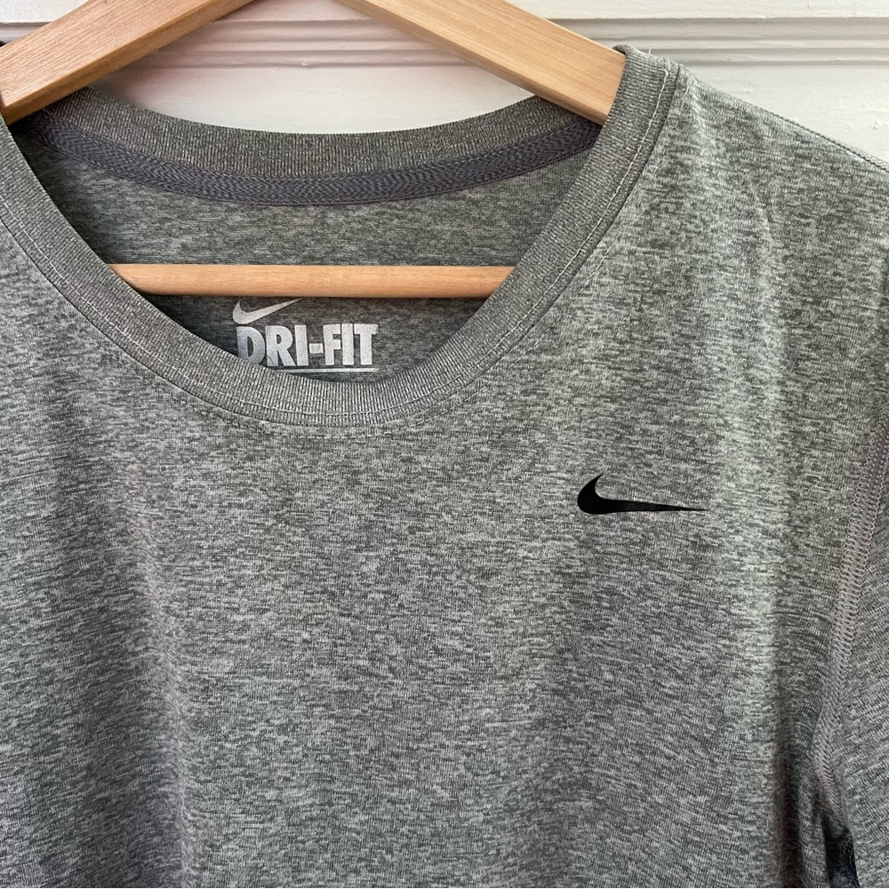 Heathered Grey Nike Dri-Fit Longsleeve Tee